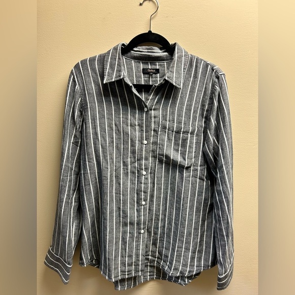Quince Charcoal and White Striped Shirt - Picture 2 of 4